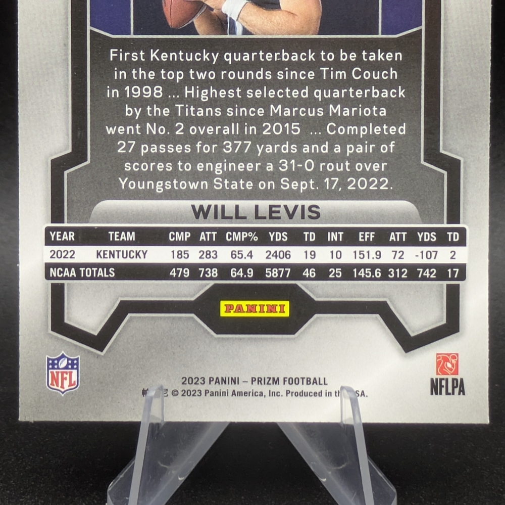 2023 Panini Prizm Rookie Variation Silver Prizm Will Levis #303 Rookie Titans RC - Picture 6 of 6